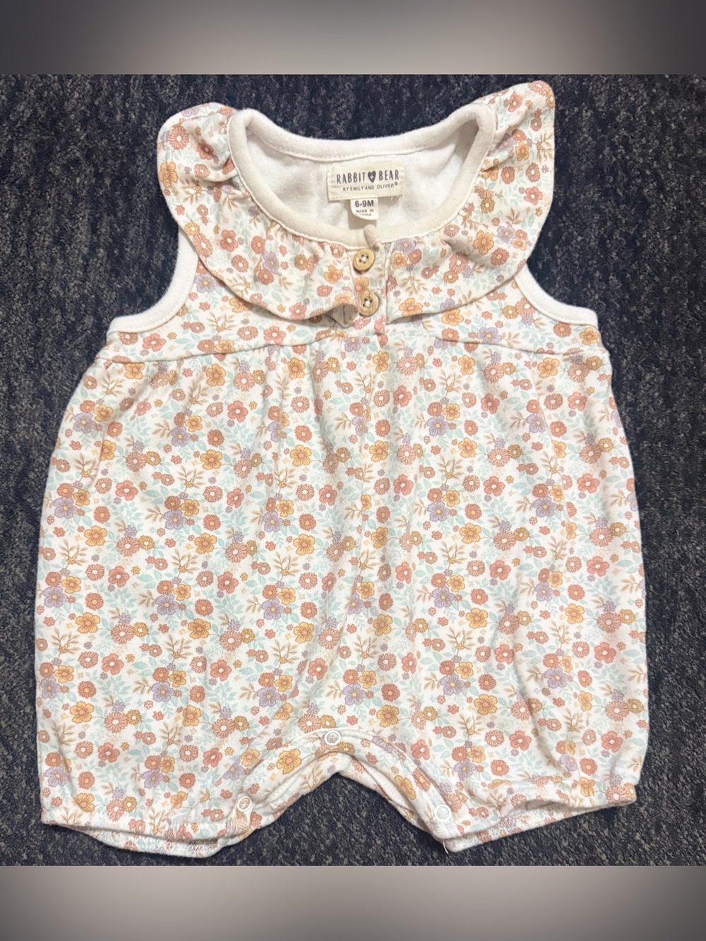 Rabbit & Bear Floral Sleeveless Baby Romper